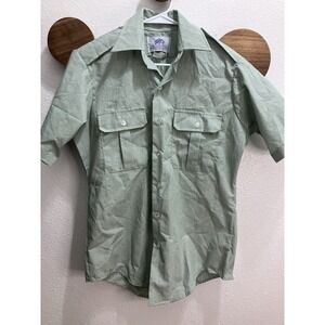 DSCP Garrison Collection Green Military Short Sleeve Uniform Top Shirt Size 15